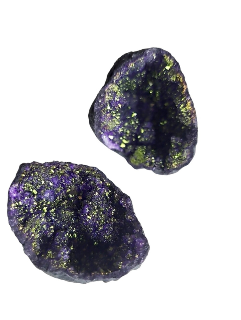 One-of-Kind Natural Split Druzy Geode Purple Crystal Mineral Specimen